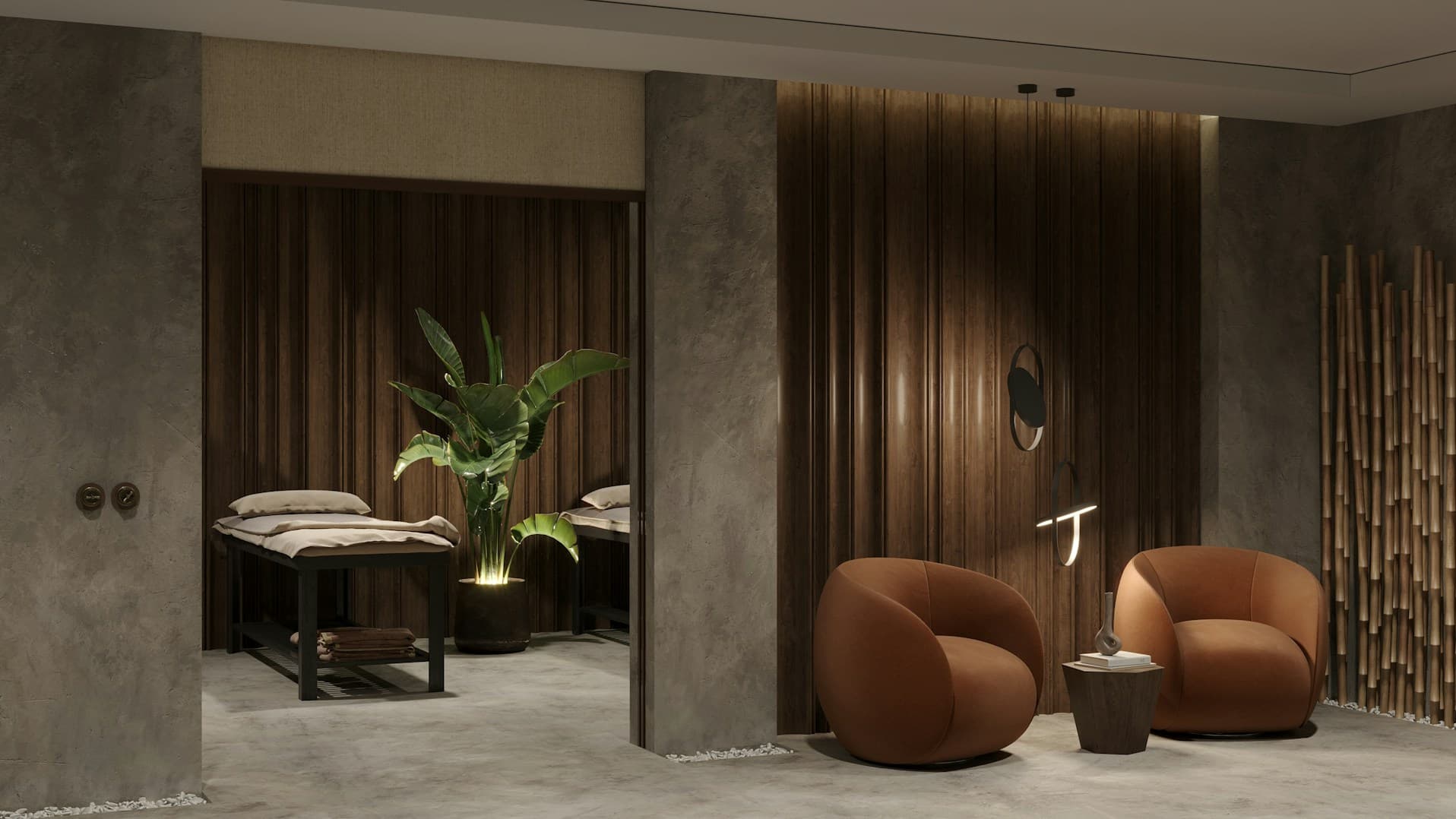 A treatment room at a beauty and wellness studio