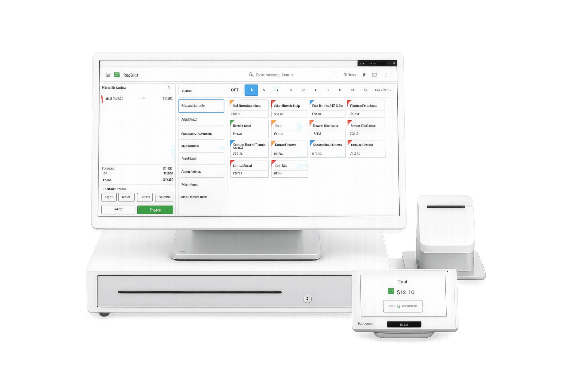 A Clover Station Duo countertop terminal with its customer display
